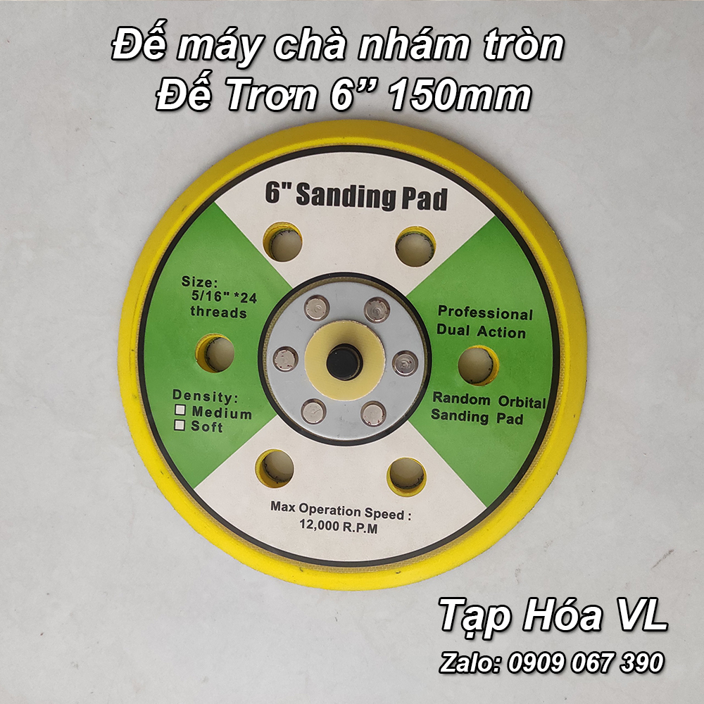 Đế máy chàm nhám tròn hơi 5 Inch (125mm)/6 Inch (150mm) - (Đế Gai/đế trơn)