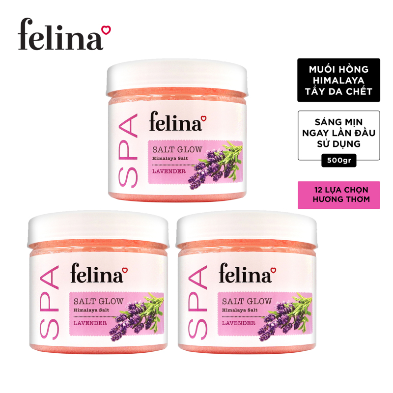 Combo 3 Hộp Tẩy tế bào chết Felina 500g/Hộp - Muối hồng Himalaya