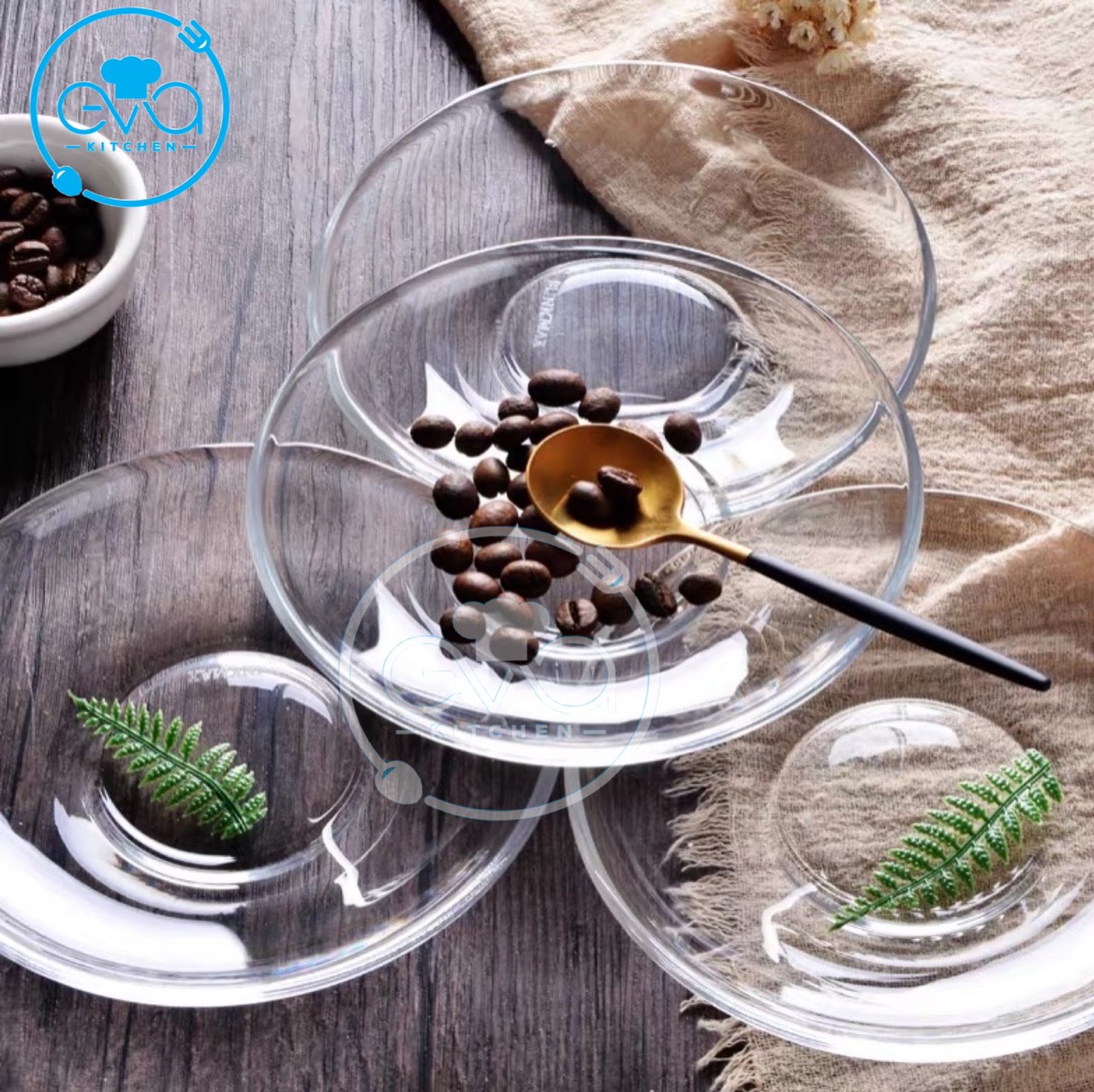 Bộ 6 đĩa lót ly cốc thuỷ tinh diameter 13.4 cm cao cấp m3082 / bộ 6 dĩa lót ly cốc thuỷ tinh cao cấp ug325 m3082