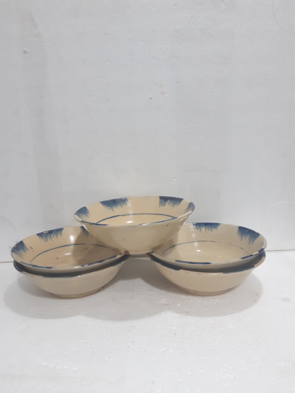 Combo 5 tô kiểu xưa bè xanh ( bằng sành) 18 cm