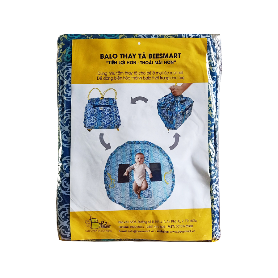 Balo rút đa năng BEESMART màu xanh