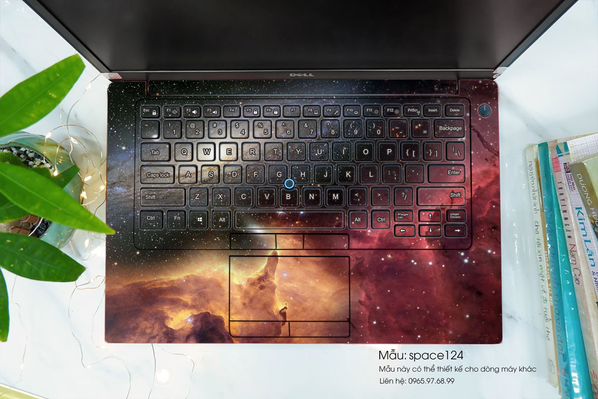 Decal Skin dán Laptop HP mẫu không gian (inbox mã máy cho shop)