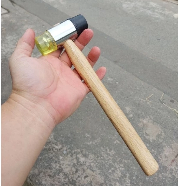 Búa 2 đầu cao su, đầu lớn, dụng cụ làm da handmade