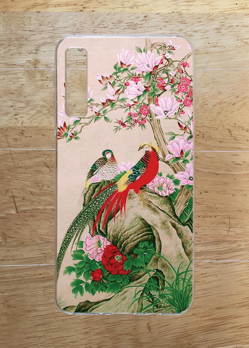 Ốp Lưng Samsung A7 (2018) (dẻo viền trắng trong)- Chim Phượng Hoàng-cc