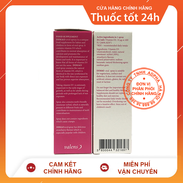 Dimao - Bổ sung Vitamin D3 400IU dạng xịt