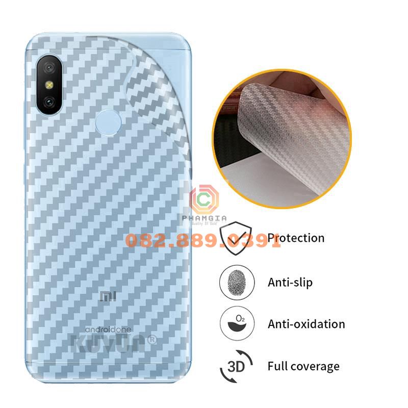 Miếng dán mặt lưng skin carbon Xiaomi A2/A2 Lite/A1/A3