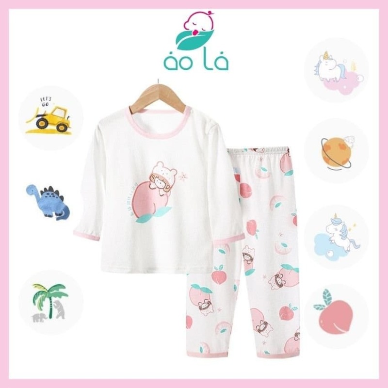 Nơi bán Đồ ngủ cho bé vải thun cotton Áo Lá Homewear, đồ bộ dài tay bé trai bé gái