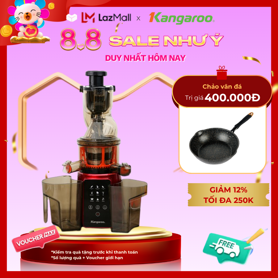 [Xả kho giá sốc] Máy ép chậm Kangaroo KG200SJD1 bảo hành 1 năm, công suất 200W - Hàng chính hãng