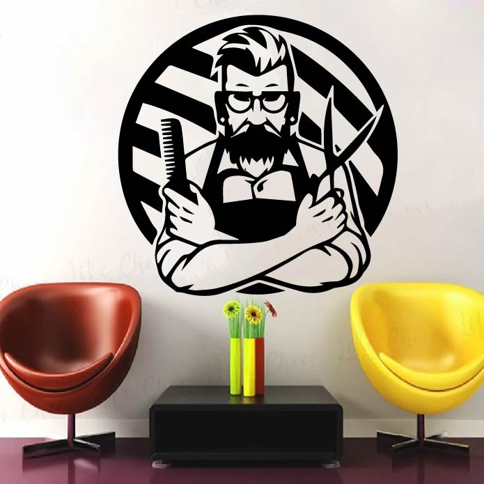 Decal Trang trí Barber, Salon cắt tóc P1