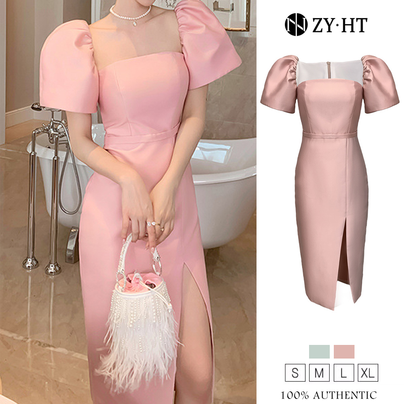 ZYHT eravogue váy đi tiệc cưới váy đi tiệc cưới Đầm dạ hội đầm cổ vuông đầm tay phồng đầm dạ hội sang trọng đầm ôm sát đầm xẻ tà đầm satin đầm hàn quốc đầm dạ hội váy cưới 4891