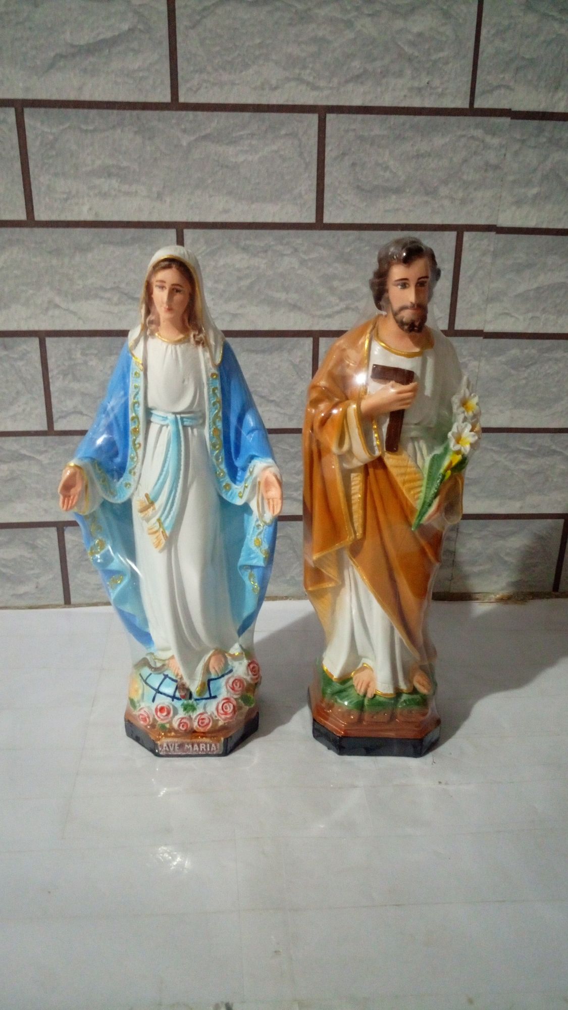 Tượng Thánh Giu-se và Mẹ Maria cao 30cm