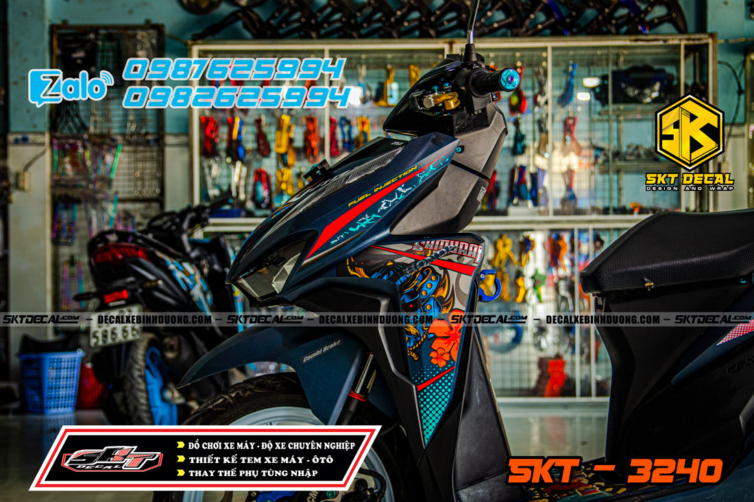 tem rời vario xanh đen samurai