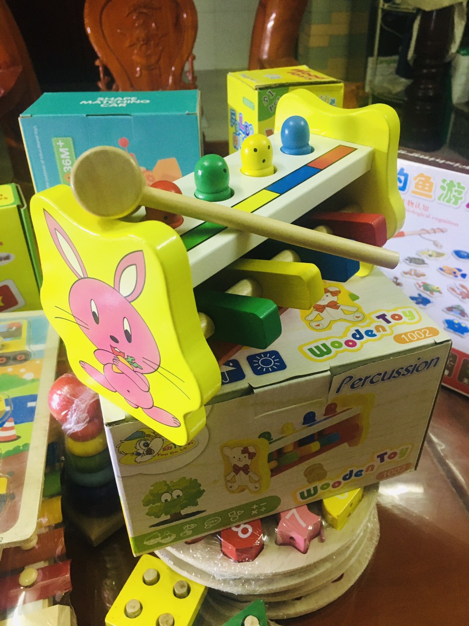Đồ chơi gỗ đập chuột ( có hình thỏ)