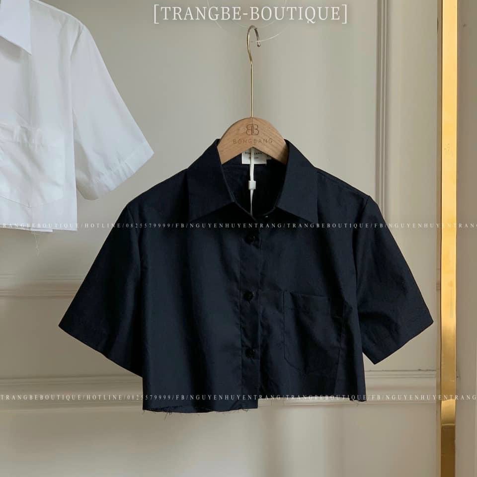 ÁO THUN SƠ MI CROPTOP LỆCH TÀ