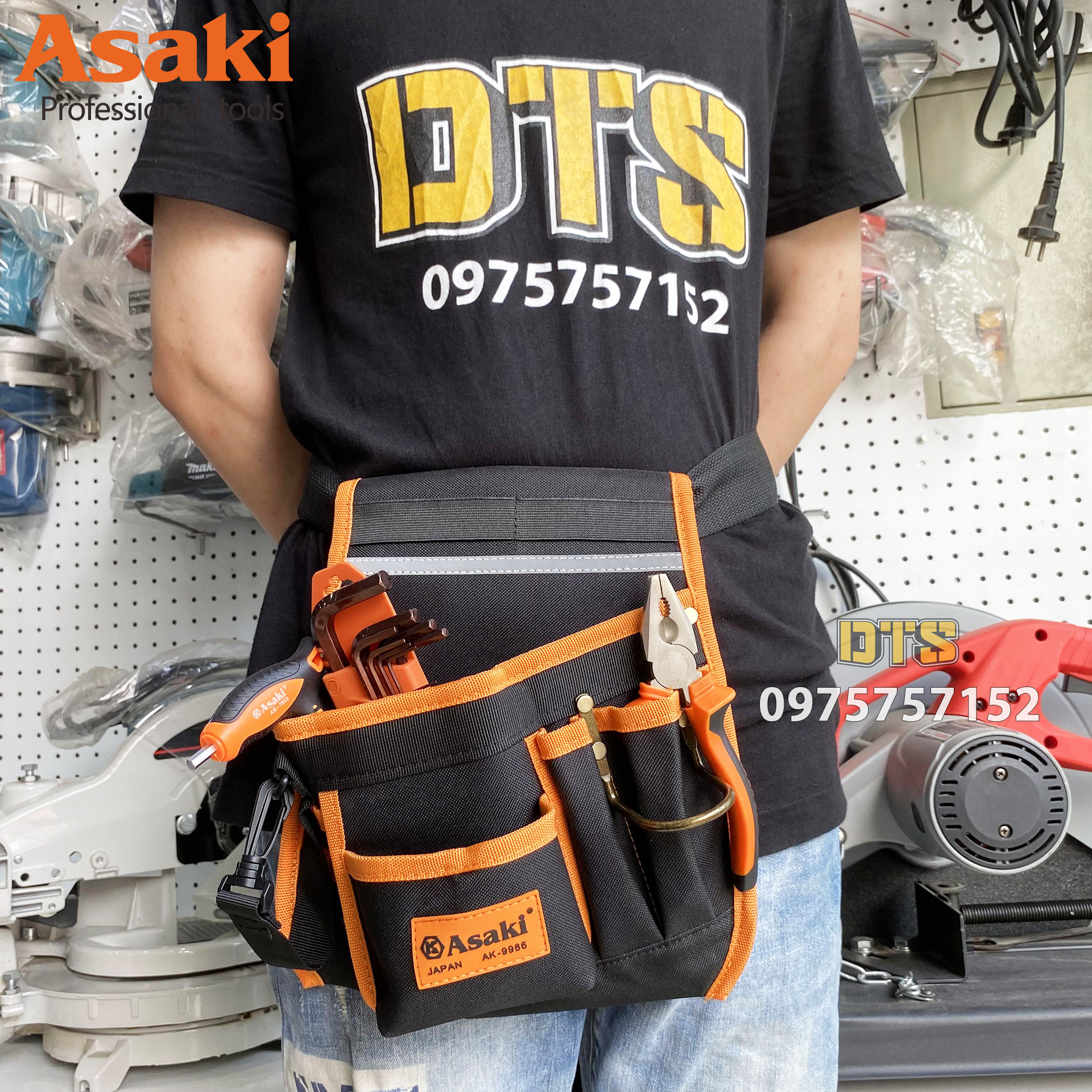 Túi đeo thắt lưng đựng dụng cụ đồ nghề Asaki AK-9986