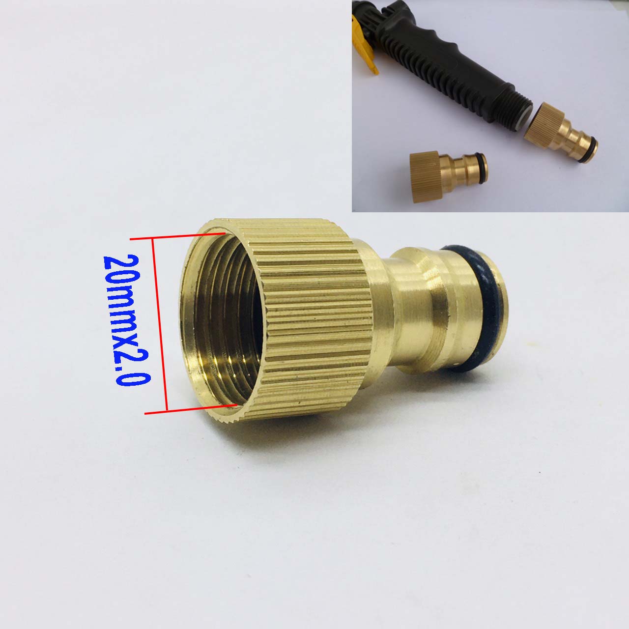 Khớp chuyển ren trong 18mm/20mm sang nối nhanh - khớp nối nhanh đầu ra máy bơm đôi 12V tưới lan rửa xe máy lạnh