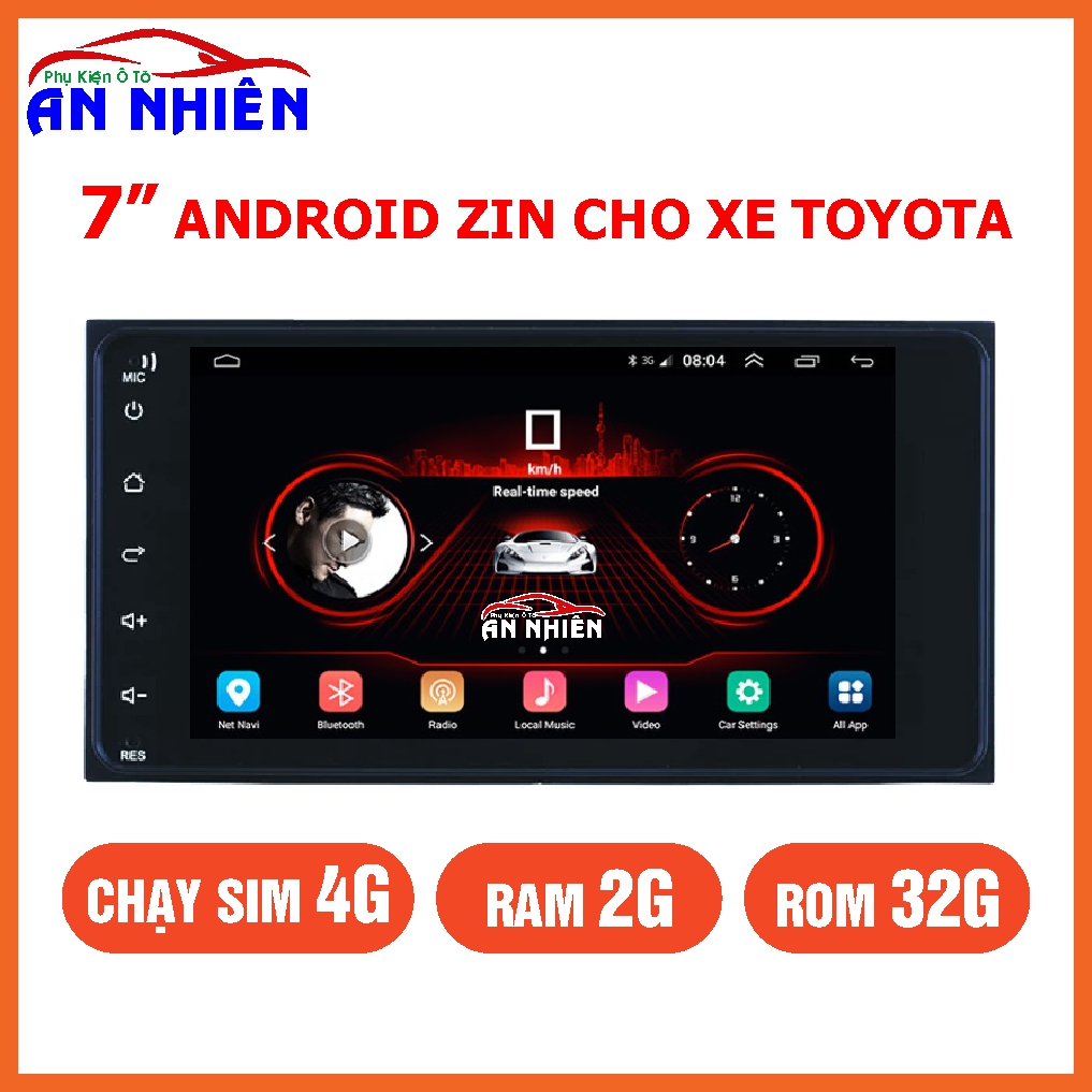 [Kho Hải Phòng] Màn Hình Android 7inch Zin Cho Xe TOYOTA Chạy Sim 4G Hoặc WiFi, Đầu DVD Oto Android 8.1 Màn Hình 7 inch Full HD Sắc Nét, âm thanh khoẻ, màn hình xe innova, vios, fortuner, camry, altis, yaris