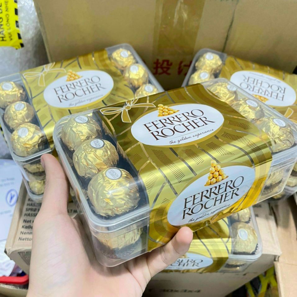 [Hộp 30 viên] Socola Ferrero Rocher Đức 375g - Date T4/2025