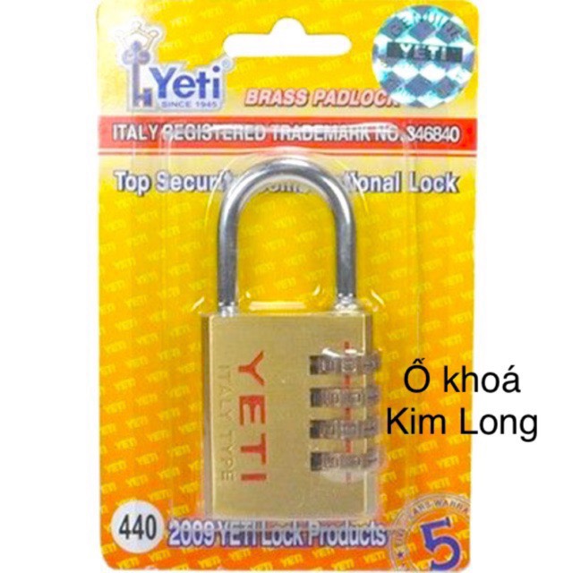 Khoá số YETI  4 phân 440 4 vòng số chính hãng