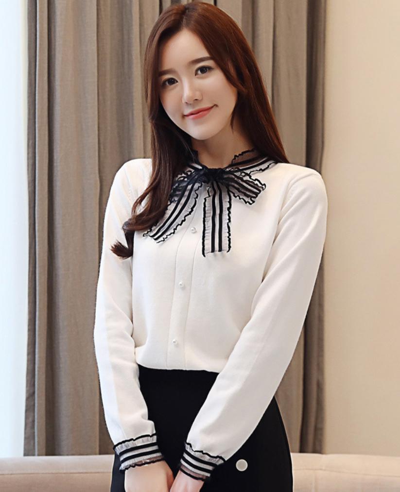 Áo Len Nữ Cổ Thắt Nơ Dễ Thương ALN027 Shop Mây