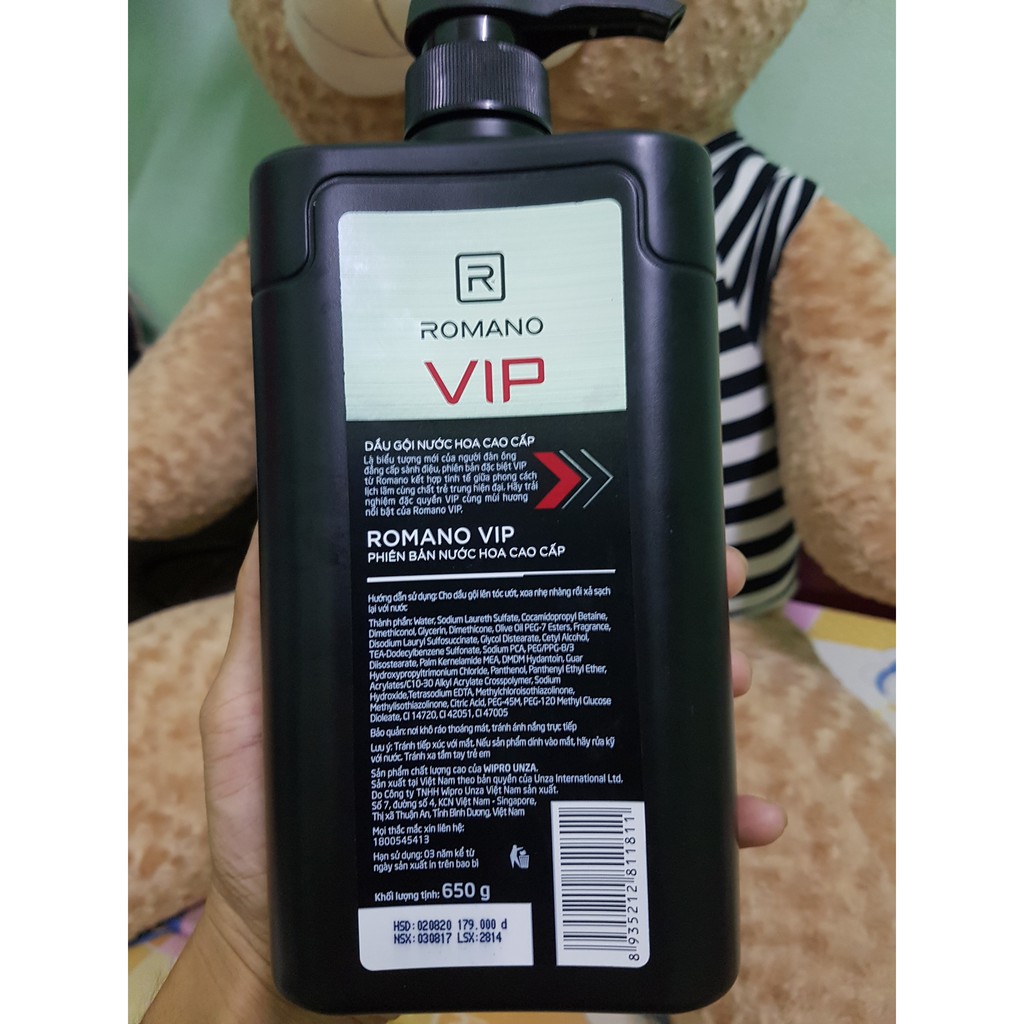 [HCM]Dầu Gội / Sữa Tắm Romano VIP 650g