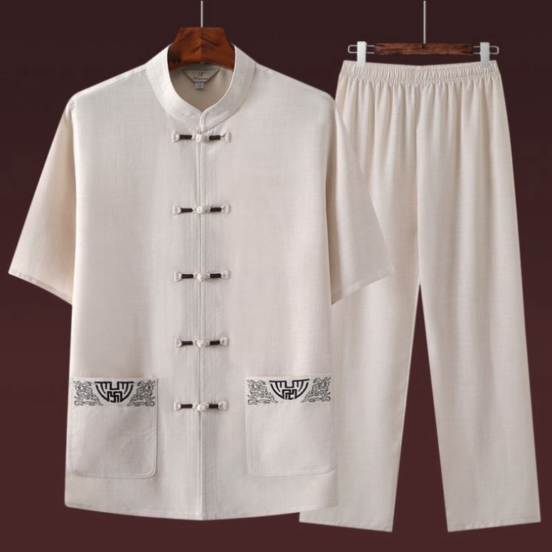 [FREE SHIP] Bộ Đũi Nam cổ tàu ( Mát - Nhẹ Như Không)