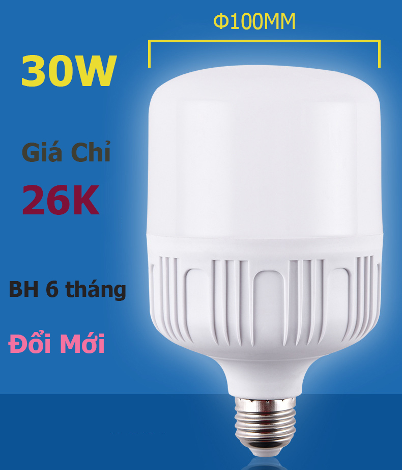 Bóng đèn LED trụ 10W 20W 30W 40W 50W 65W ánh sáng TRẮNG