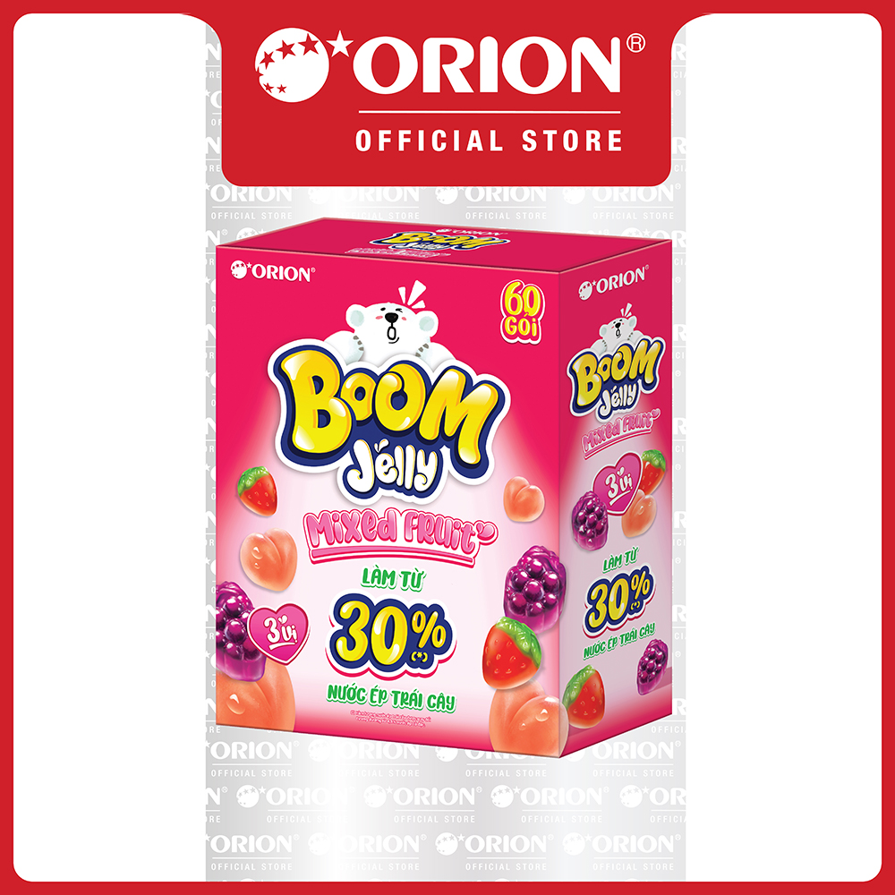 [ ONLINE] Kẹo dẻo Boom Jelly THẠCH Orion MIX VỊ hộp 60 gói (750g)