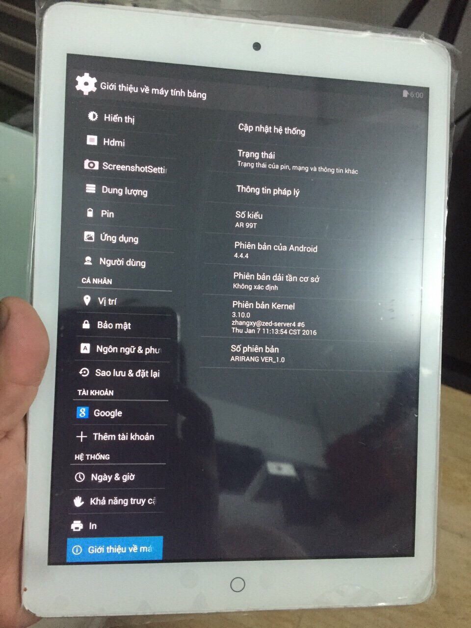 Máy tính bảng Arirang AR99T