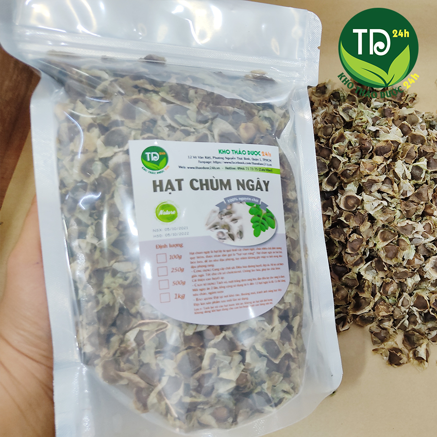 [500 gr] Hạt chùm ngây sấy khô, lợi tiểu, ổn định huyết áp, cải thiện giấc ngủ, làm đẹp da, 100% thiên nhiên | Kho thảo dược 24h