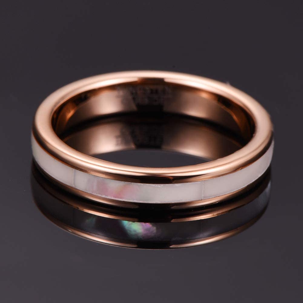 Womens Wedding Rings Jewelry Rose Gold Ring Tungsten Carbide Ring 4MM