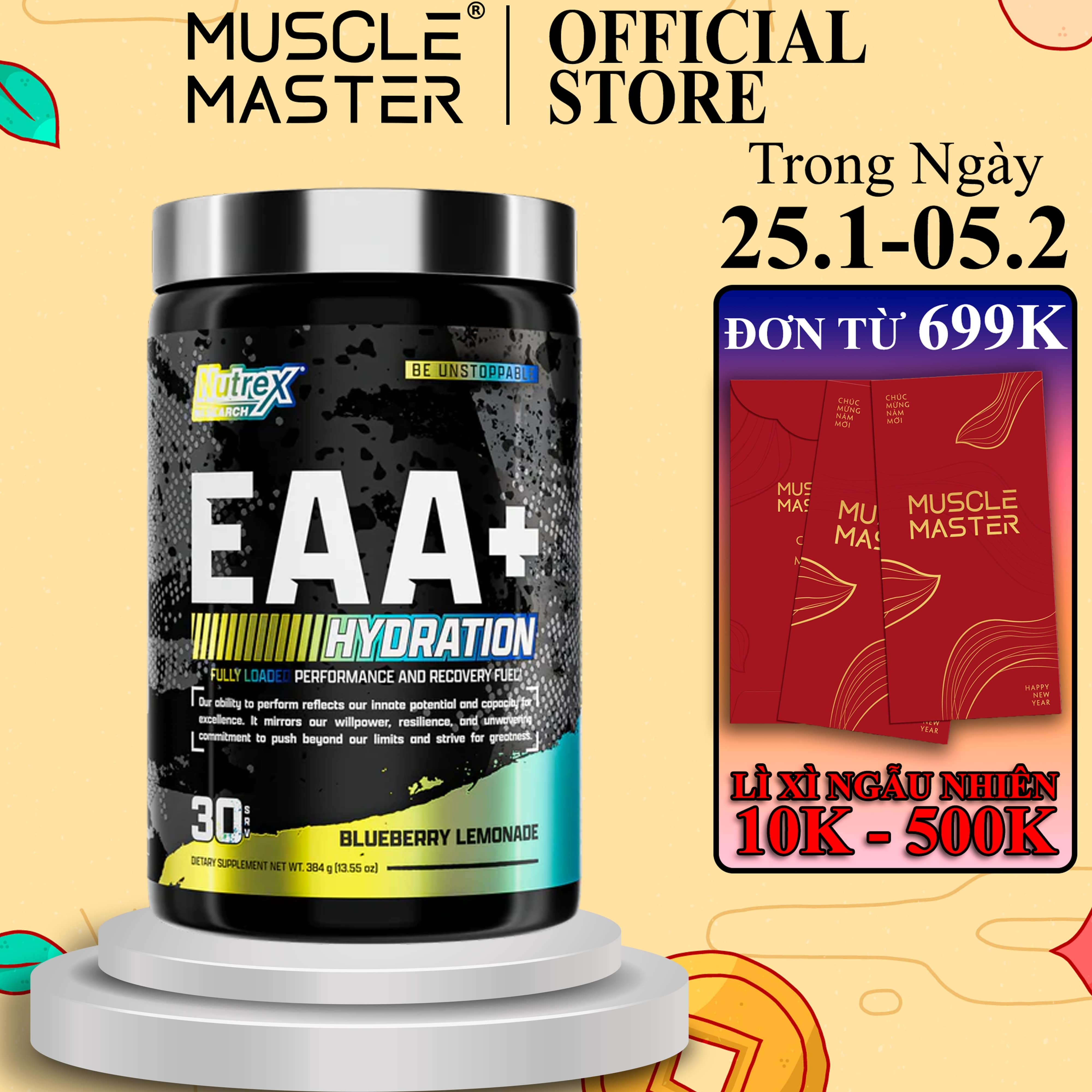 [HCM]Thực Phẩm Bổ Sung Siêu Phục Hồi Cơ Nutrex EAA + Hydration 30 Lần Dùng