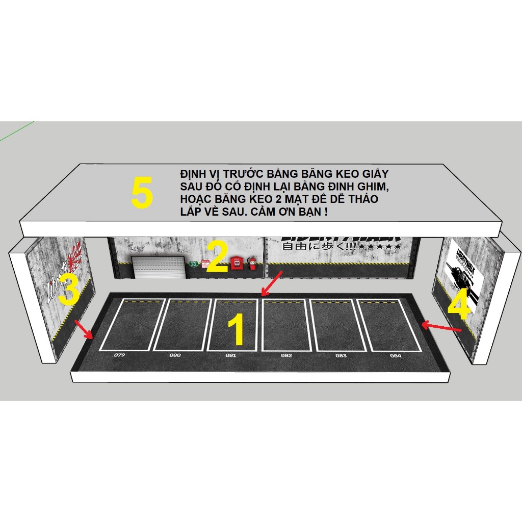 Hộp để xe mô hình 1/64 có đèn, mica ngăn bụi