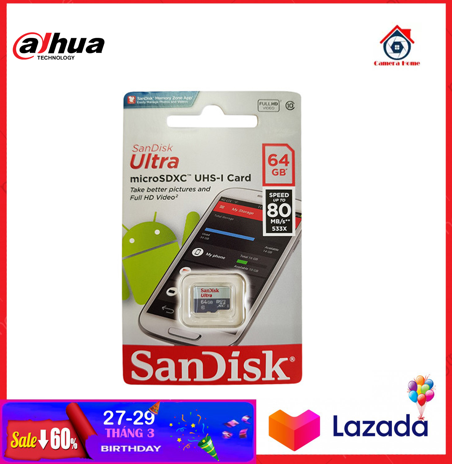 -thẻ nhớ sandisk 64gb - camera home