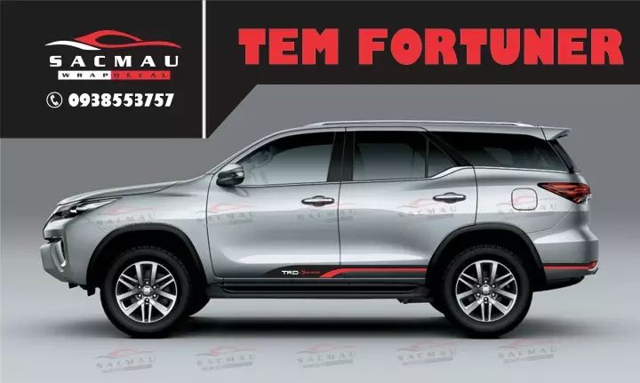 tem dán sườn xe Fortuner TRD