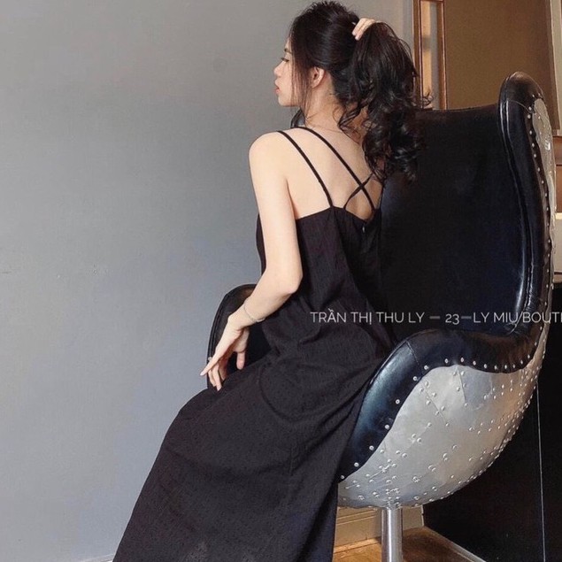Váy Maxi 2 dây ĐAN CHÉO đi biển chất đũi lụa mềm mại