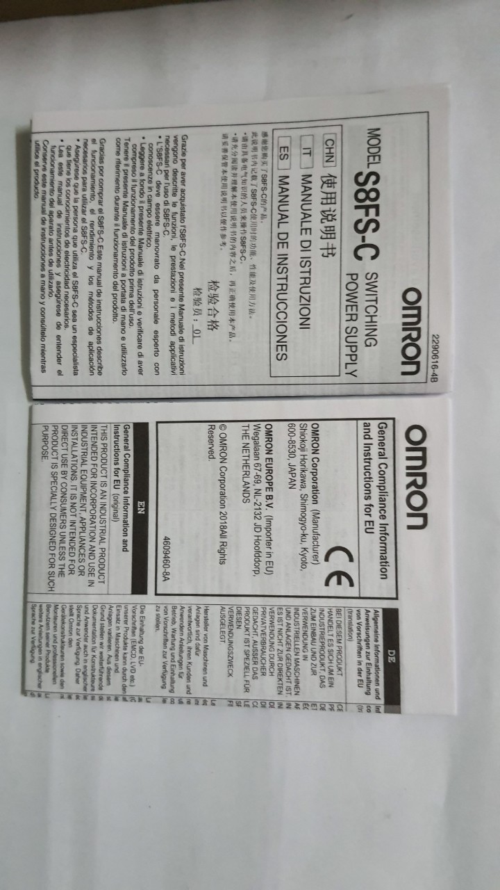 S8FS-C15012 - Nguồn 12V/ 8.5A - Omron