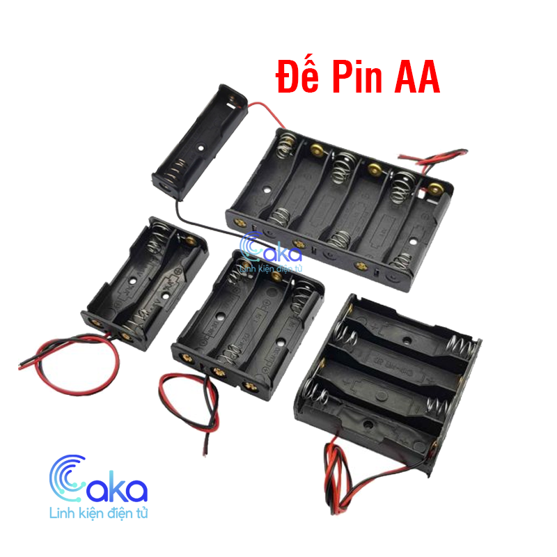 Đế Pin 18650 2 Cell Có Chân Hàn PCB Xuyên Lỗ