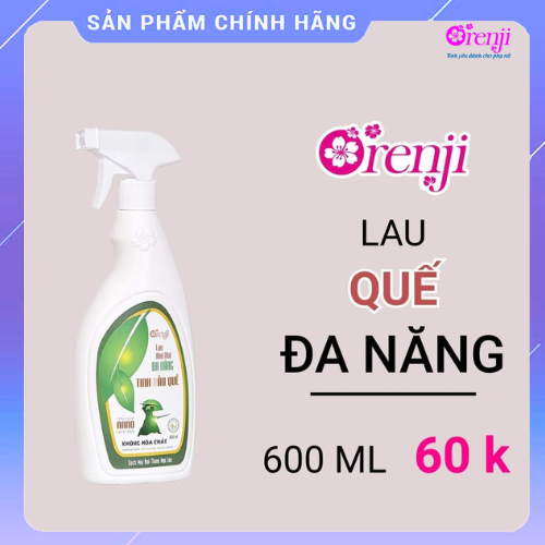 Nước lau bàn ghế, lau kính, lau bếp, lau đồ gia dụng, xịt thơm phòng, rửa tay khô tinh dầu quế ORENJI - an toàn, không hóa chất độc hại