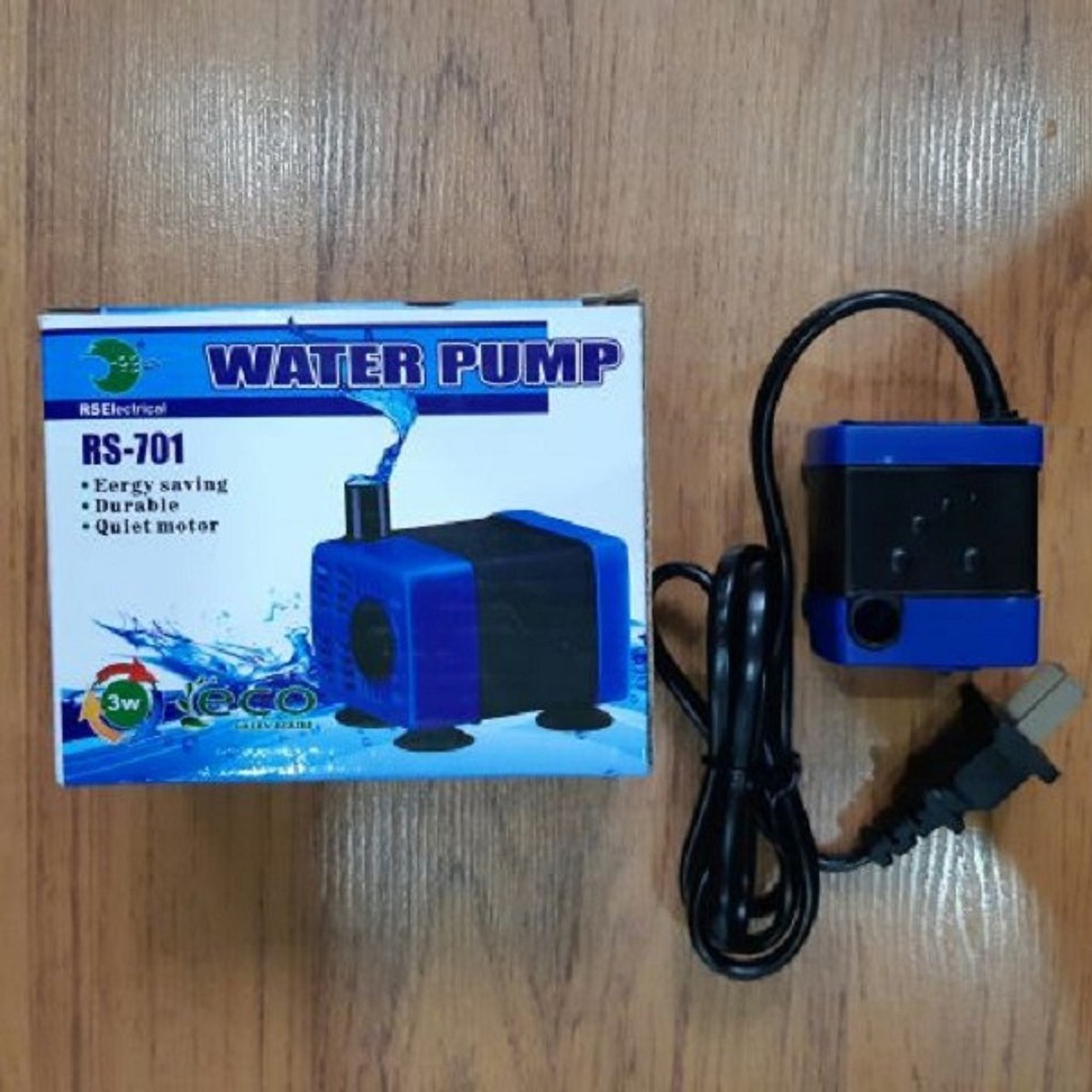 Máy bơm bể cá mini RS 701, 3W, đẩy cao 50cm