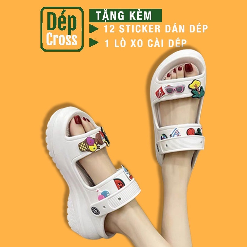 Dép Sandal Cross, Xăng Đan Nữ Đế Xuồng Đế Giày 6cm Tăng Chiều Cao dép sandall ulzzang cao gót