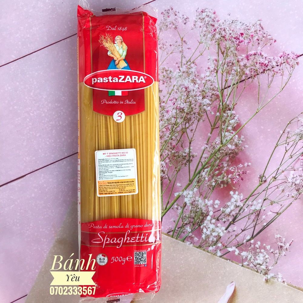 Mì Ý - Mì spaghetti hiệu pastaZARA số 3 500g