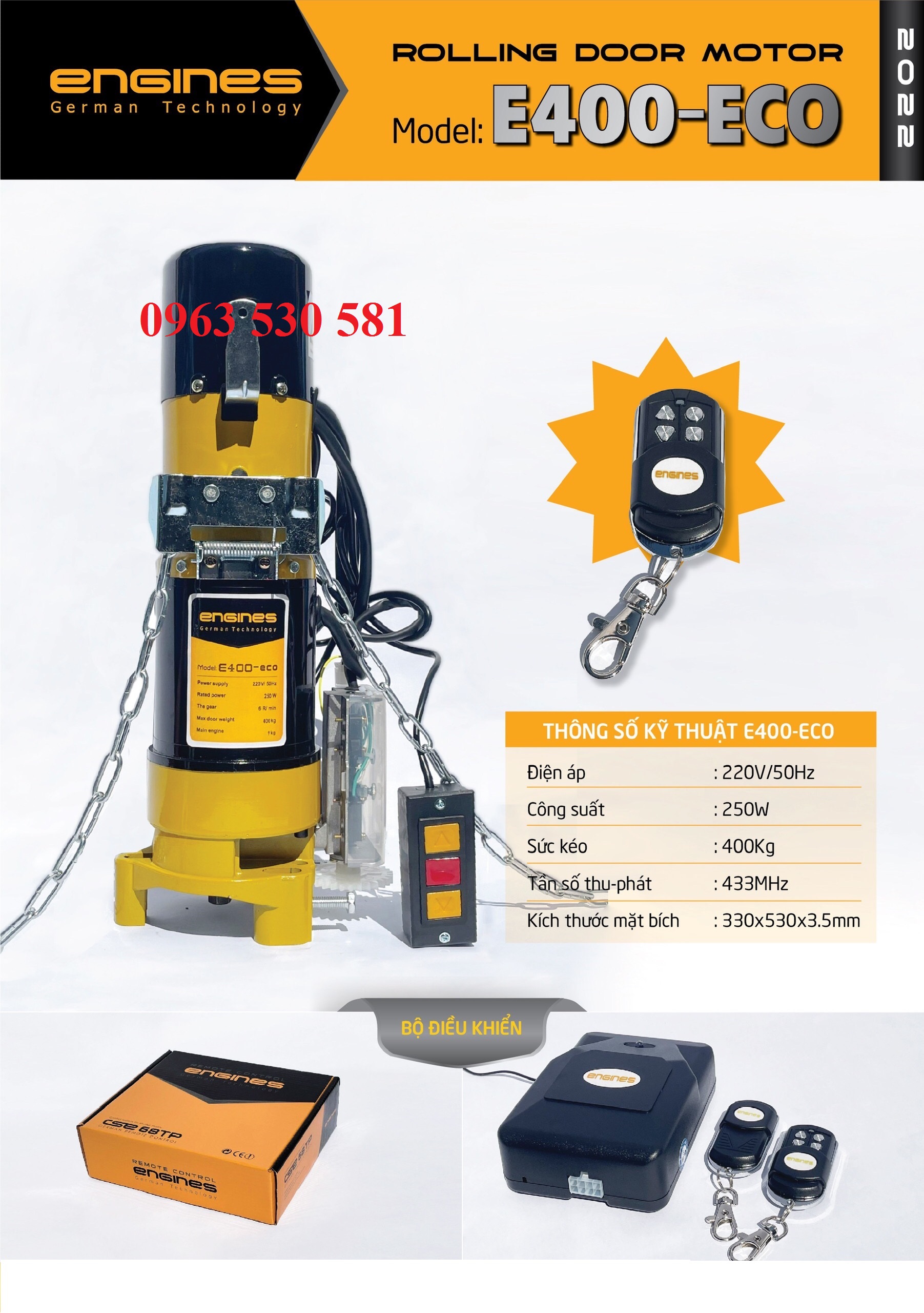 [HCM]MOTOR CỬA CUỐN E400kg ENGINES ĐỨC (đủ bộ) CAM KẾT CHẤT LƯỢNG