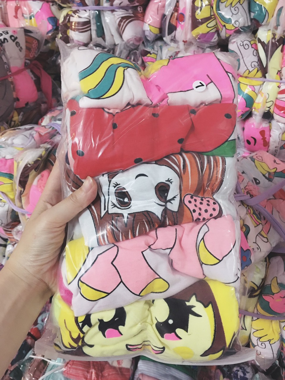 COMBO 5 BỘ BA LỖ COTTON BÉ GÁI 8-22KG