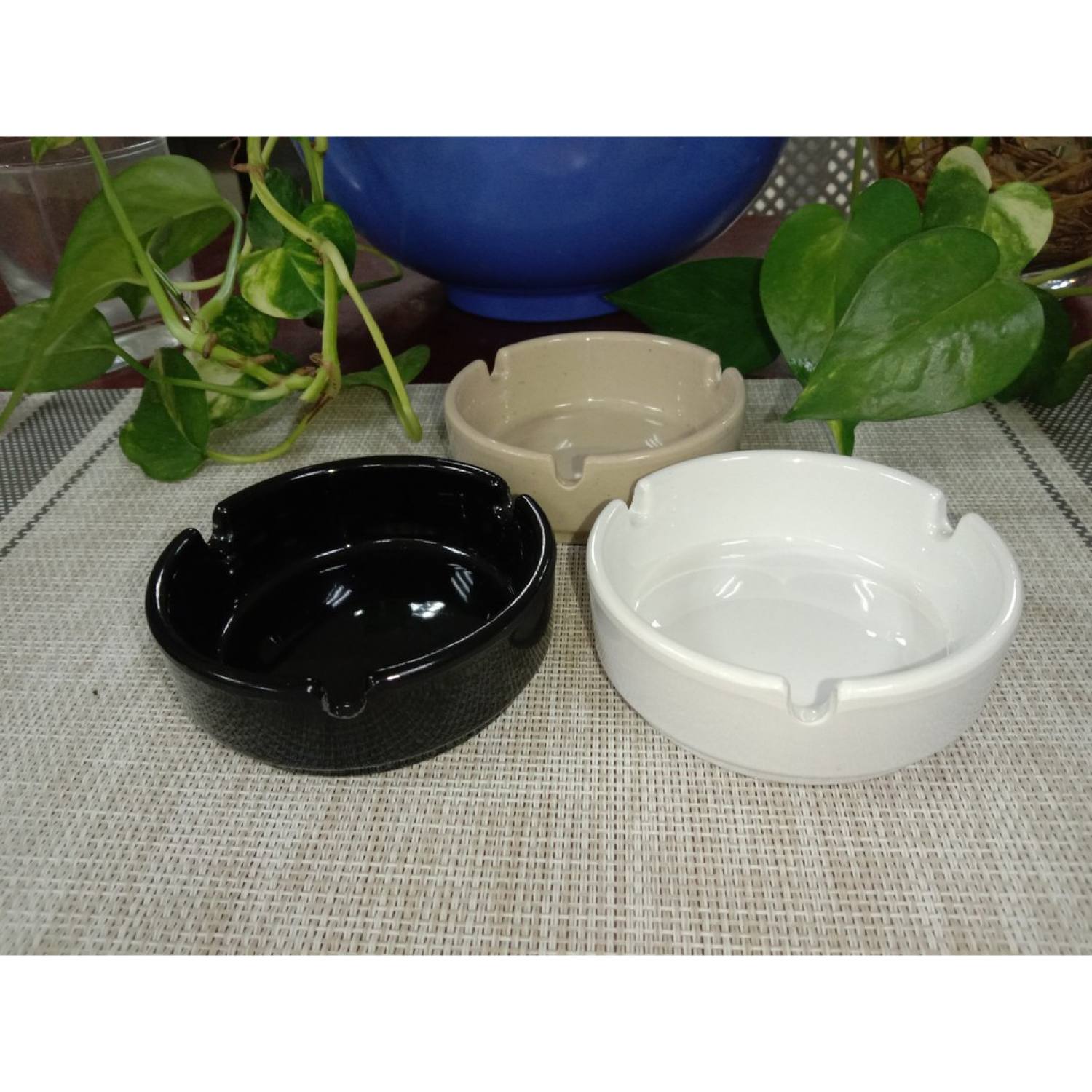 Gạt Tàn thuốᴄ, Vuông và Tròn (Đen - Trắng - Nâu - Xanh) Melamine