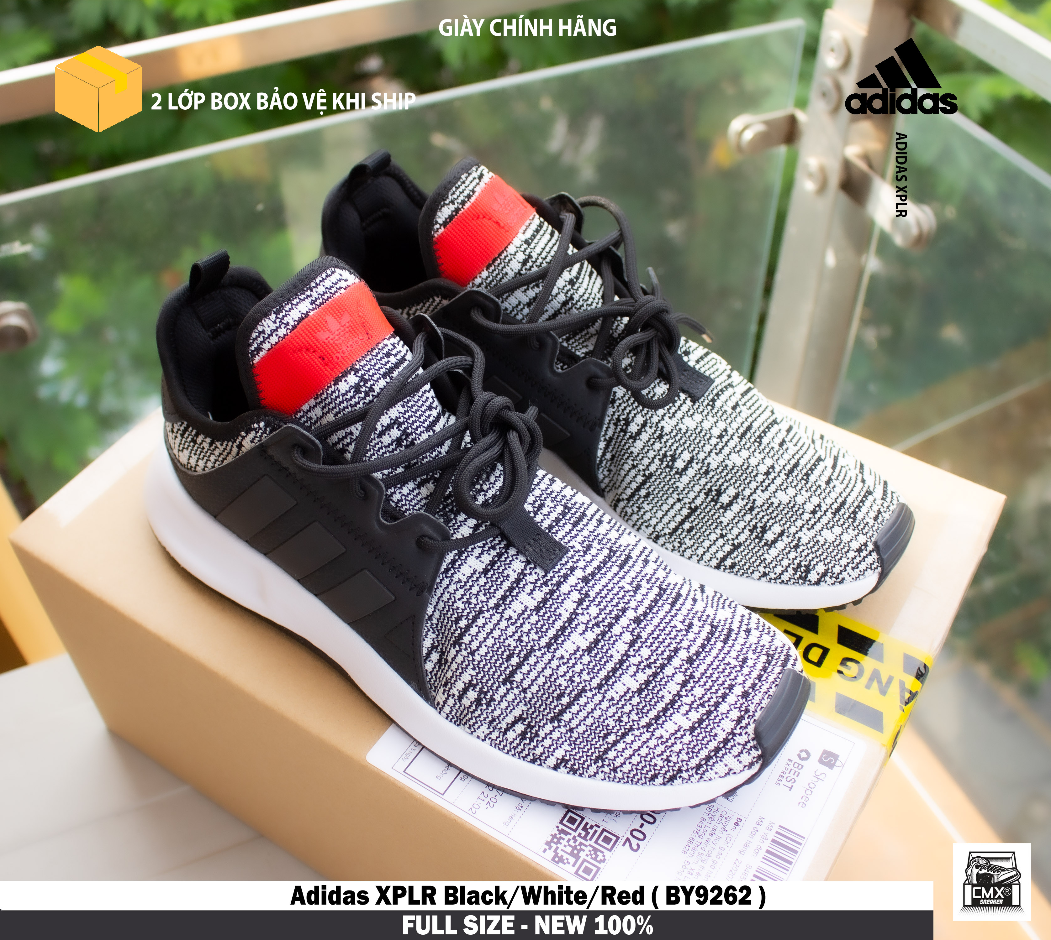 😘 [ HÀNG CHÍNH HÃNG ] Giày Adidas XPLR Black/White/Red ( BY9262 ) - REAL AUTHENTIC 100%