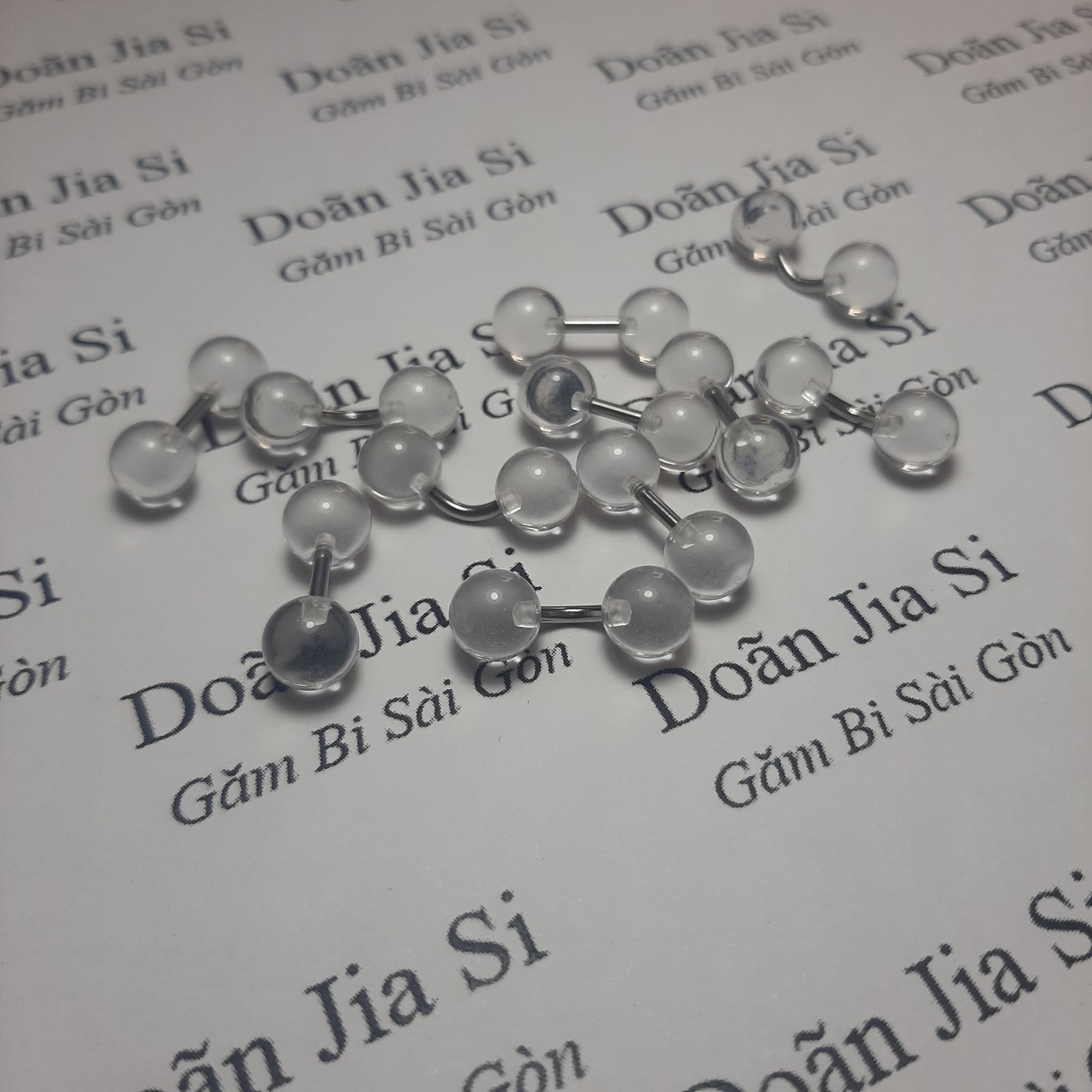 Khuyên chùy nhựa hai đầu bi TO 8mm/ Dành Cho NAM