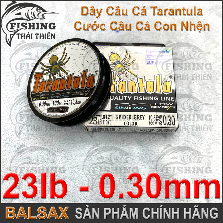 Dây câu, cước câu cá con nhện tarantula cuộn 100m màu xám khói sản phẩm chính hãng balsax