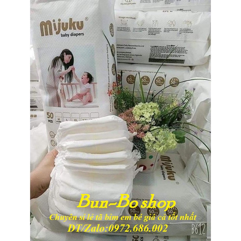 Tã /Bỉm quần MIJUKU S / M / L / XL / XXL / XXXL 50pcs Siêu Thấm Hút