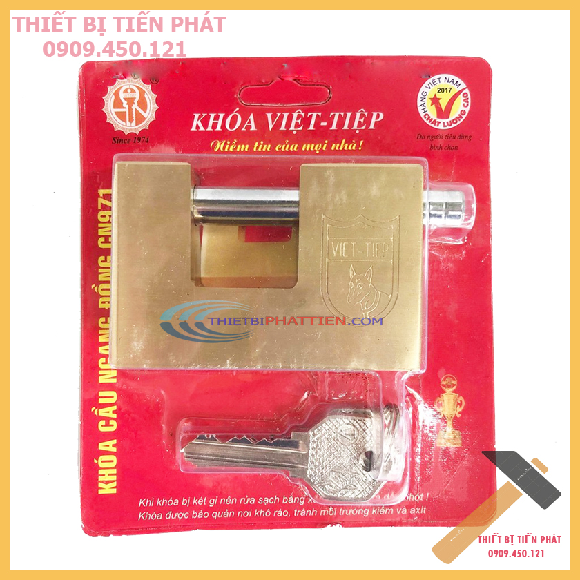 Ổ Khóa Cửa VIỆT TIỆP Cầu Ngang CN971 Cao Cấp Đồng Thau (Chính Hãng)